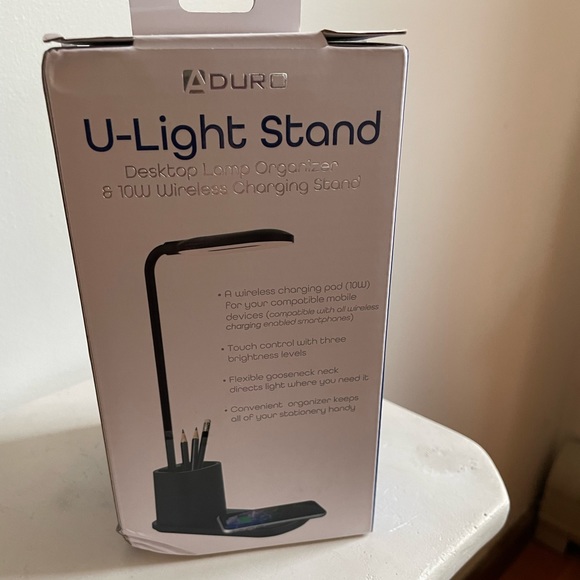 Wireless charging stand desk organizer $69.99 by Aduro for iPhone android white - Picture 2 of 3